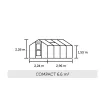 Теплица Compact 6,6 м², алюминий, серо-чёрный, поликарбонат 10 мм — фото 2