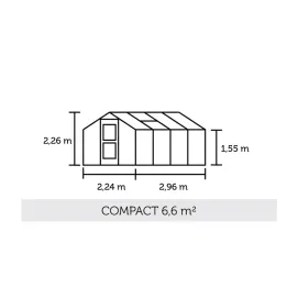 Теплица Compact 6,6 м², алюминий, серо-чёрный, поликарбонат 10 мм — фото 2