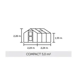 Теплица Compact 5,0 м², алюминий, серо-чёрный, поликарбонат 10 мм — фото 2