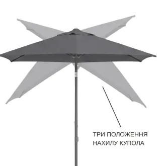 Парасоля EASY PUSH Ø300 см, light grey + 2 шезлонги DIAMOND — фото 14
