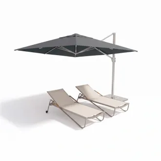 Парасоля з бічною опорою EASY SWING, anthracite + 2 шезлонги DIAMOND — фото 22