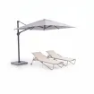 Парасоля з бічною опорою EASY SWING, light grey з базою EASY STAND + 2 шезлонги DIAMOND — фото 22