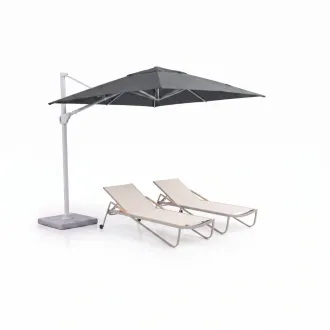 Парасоля з бічною опорою EASY SWING, anthracite з базою EASY STAND + 2 шезлонги DIAMOND — фото 22