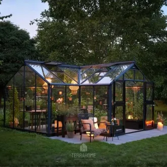 Теплиця Orangeri 21,5 м², антрацит, загартоване скло 3 мм