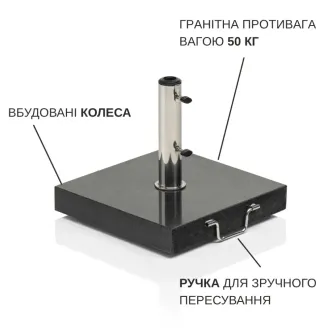 Парасоля EASY PUSH Ø300 см, anthracite matt + 2 шезлонги DIAMOND — фото 16