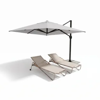 Парасоля з бічною опорою EASY SWING, light grey + 2 шезлонги DIAMOND — фото 22