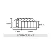 Теплиця Compact 8,2 м², антрацит, загартоване скло 3 мм — фото 2