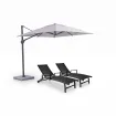 Парасоля з бічною опорою EASY SWING, light grey з базою EASY STAND + 2 шезлонги Fly graphite — фото 21