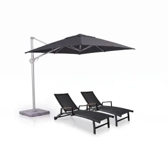 Парасоля з бічною опорою EASY SWING, anthracite з базою EASY STAND + 2 шезлонги Fly graphite — фото 21