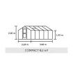 Теплица Compact 8,2 м², алюминий, серо-чёрный, закаленное стекло 3 мм — фото 2