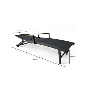 Парасоля EASY PUSH Ø300 см, light grey + 2 шезлонги Fly graphite — фото 9