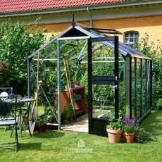 Теплица Compact 6,6 м², алюминий, серо-чёрный, закаленное стекло 3 мм