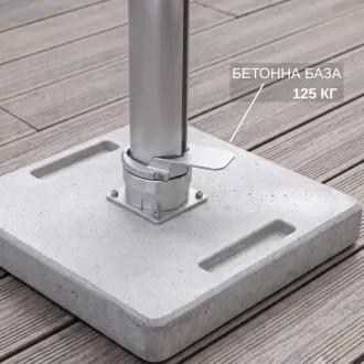 Парасоля з бічною опорою EASY SWING, anthracite з базою EASY STAND + 2 шезлонги GRATTONI — фото 14