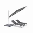 Парасоля з бічною опорою EASY SWING, anthracite + 2 шезлонги GRATTONI — фото 18