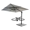 Парасоля з бічною опорою EASY SWING, light grey + 2 шезлонги GRATTONI — фото 13