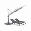 Парасоля з бічною опорою EASY SWING, light grey + 2 шезлонги GRATTONI — фото 18