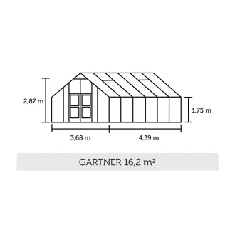 Теплица Gartner 16,2 м², антрацит, поликарбонат 10 мм — фото 2