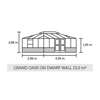 Теплица Grand Oase 13,0 м² Dwarf Wall, антрацит, закаленное стекло 3 мм — фото 5