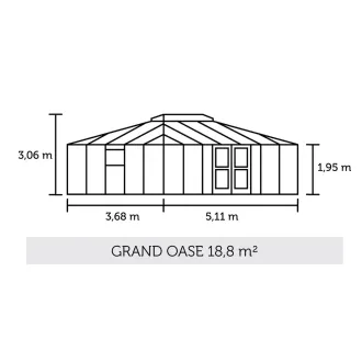 Теплиця Grand Oase 18,8 м², антрацит, загартоване скло 3 мм — фото 7