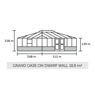 Теплиця Grand Oase 18,8 м² Dwarf Wall, антрацит, загартоване скло 3 мм — фото 4