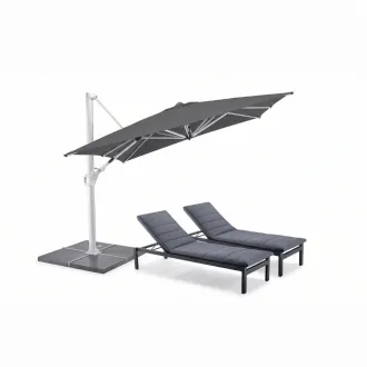 Парасоля з бічною опорою EASY SWING, anthracite + 2 шезлонги Marino — фото 21