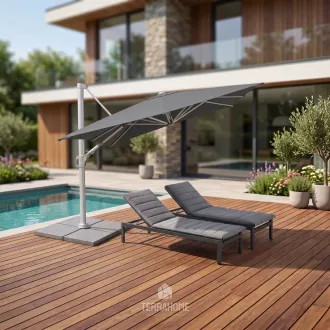 Парасоля з бічною опорою EASY SWING, anthracite + 2 шезлонги Marino — фото 2
