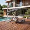 Парасоля з бічною опорою EASY SWING, anthracite + 2 шезлонги Marino