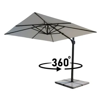 Парасоля з бічною опорою EASY SWING, light grey + 2 шезлонги Marino — фото 16