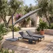Парасоля з бічною опорою EASY SWING, light grey + 2 шезлонги Marino — фото 2