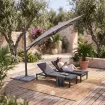 Парасоля з бічною опорою EASY SWING, light grey + 2 шезлонги Marino