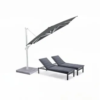Парасоля з бічною опорою EASY SWING , anthracite з базою EASY STAND + 2 шезлонги Marino — фото 21