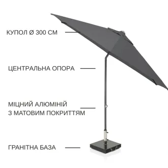 Парасоля EASY PUSH Ø300 см, anthracite matt + 2 шезлонги Marino — фото 10