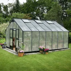 Теплиця Gartner 18,8 м², алюминий, серо-чёрный, поликарбонат 10 мм
