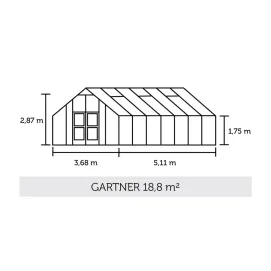 Теплица Gartner 18,8 м², антрацит, поликарбонат 10 мм — фото 2