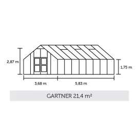 Теплиця Gartner 21,4 м², антрацит, закаленное стекло 3 мм — фото 2