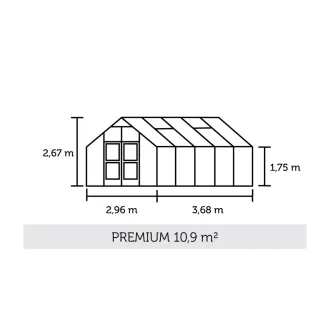 Теплица Premium 10,9 м², антрацит, поликарбонат 10 мм — фото 2