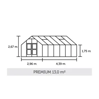 Теплица Premium 13 м², антрацит, поликарбонат 10 мм — фото 3