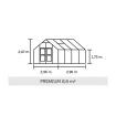 Теплиця Premium 8,8 м², антрацит, загартоване скло 3 мм — фото 2