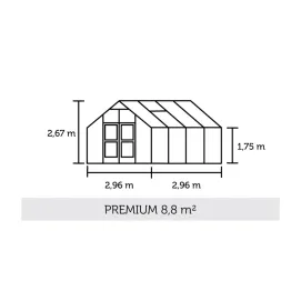 Теплица Premium 8,8 м², антрацит, поликарбонат 10 мм — фото 2