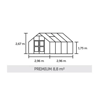 Теплица Premium 8,8 м², антрацит, поликарбонат 10 мм — фото 2