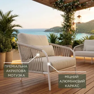 Вулична кухня Brabura Lite 400, beige + Лаунж-комплект Nappa + столики Nova, Camel Sand — фото 7