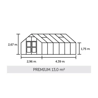 Теплиця Premium 13 м², антрацит, загартоване скло 3 мм — фото 7