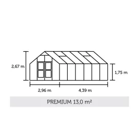 Теплица Premium 13 м², алюминий, серо-чёрный, поликарбонат 10 мм — фото 2