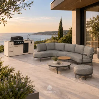 Вулична кухня Brabura Lite 400, beige + лаунж-комплект Fresca кутовий правий+ столики Sorrento/Avero — фото 2