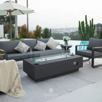 Стіл з каміном GRANVILLE Bioethanol Slate Black (вкл. скло 2 шт.)