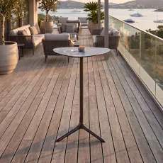 Барный стол TRIPÈ FIXED со столешницей Stone Effect, Moka Finish