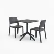 Комплект стол Eco fixed + 2 стула Kate без подлокотников, anthracite — фото 6