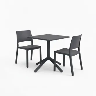 Комплект стол Eco fixed + 2 стула Kate без подлокотников, anthracite — фото 6