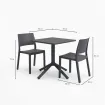 Комплект стол Eco fixed + 2 стула Kate без подлокотников, anthracite — фото 3