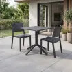 Комплект стол Eco fixed + 2 стула Kate без подлокотников, anthracite